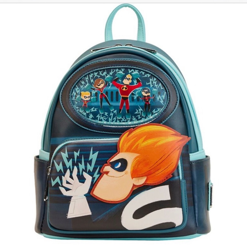 NWT - Loungefly PIXAR The Incredibles Syndrome Glow Mini Backpack